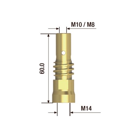 FUBAG Адаптер контактного наконечника сварочного аппарата  M10х60 мм (2 шт.) в Ханты-Мансийске фото