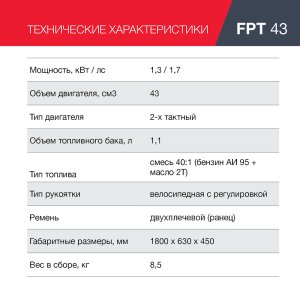 Бензиновый триммер FUBAG FPT 43 в Ханты-Мансийске фото