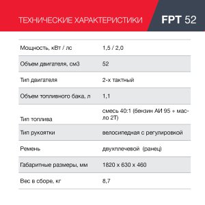 Бензиновый триммер FUBAG FPT 52 в Ханты-Мансийске фото
