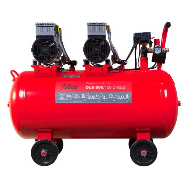Компрессор воздушный безмасляный малошумный FUBAG OLS 500/100 CM2х2 + Набор пневмоинструмента (5 предметов) в ПОДАРОК в Ханты-Мансийске фото