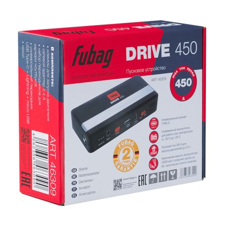 Пусковое устройство FUBAG DRIVE 450 с разъемом type-C на входе в Ханты-Мансийске фото
