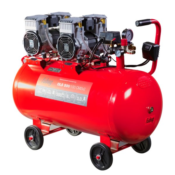 Компрессор воздушный безмасляный малошумный FUBAG OLS 500/100 CM2х2 + Набор пневмоинструмента (5 предметов) в ПОДАРОК в Ханты-Мансийске фото