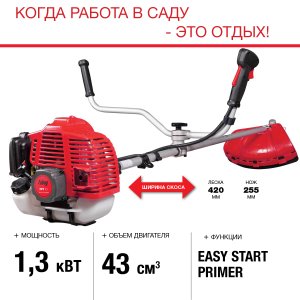 FUBAG Бензиновый триммер FPT 43 + Триммерная леска  сечение витой квадрат L 130 м * 2.4 мм в ПОДАРОК в Ханты-Мансийске фото