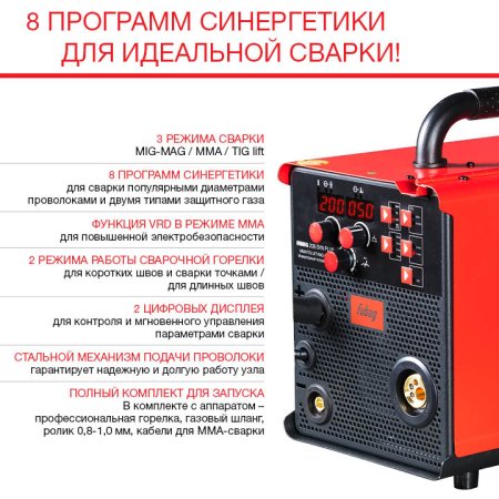 Полуавтомат сварочный FUBAG IRMIG 208 SYN PLUS c горелкой FB 250 3 м в Ханты-Мансийске фото