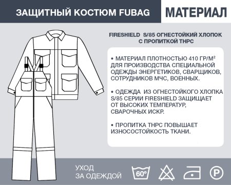 Защитный костюм Fubag размер 52-54 рост 4 в Ханты-Мансийске фото